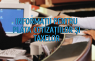 Informatii pentru plata cotizatiilor si taxelor