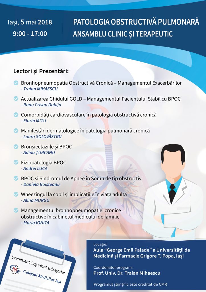 Patologia obstructiva pulmonara – Ansamblu clinic si terapeutic – 5 Mai 2018