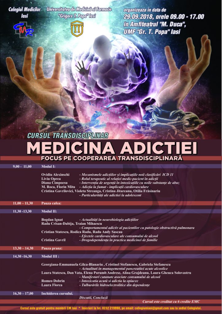 Cursul Medicina Adicției  –  Focus pe Cooperarea Transdisciplinară