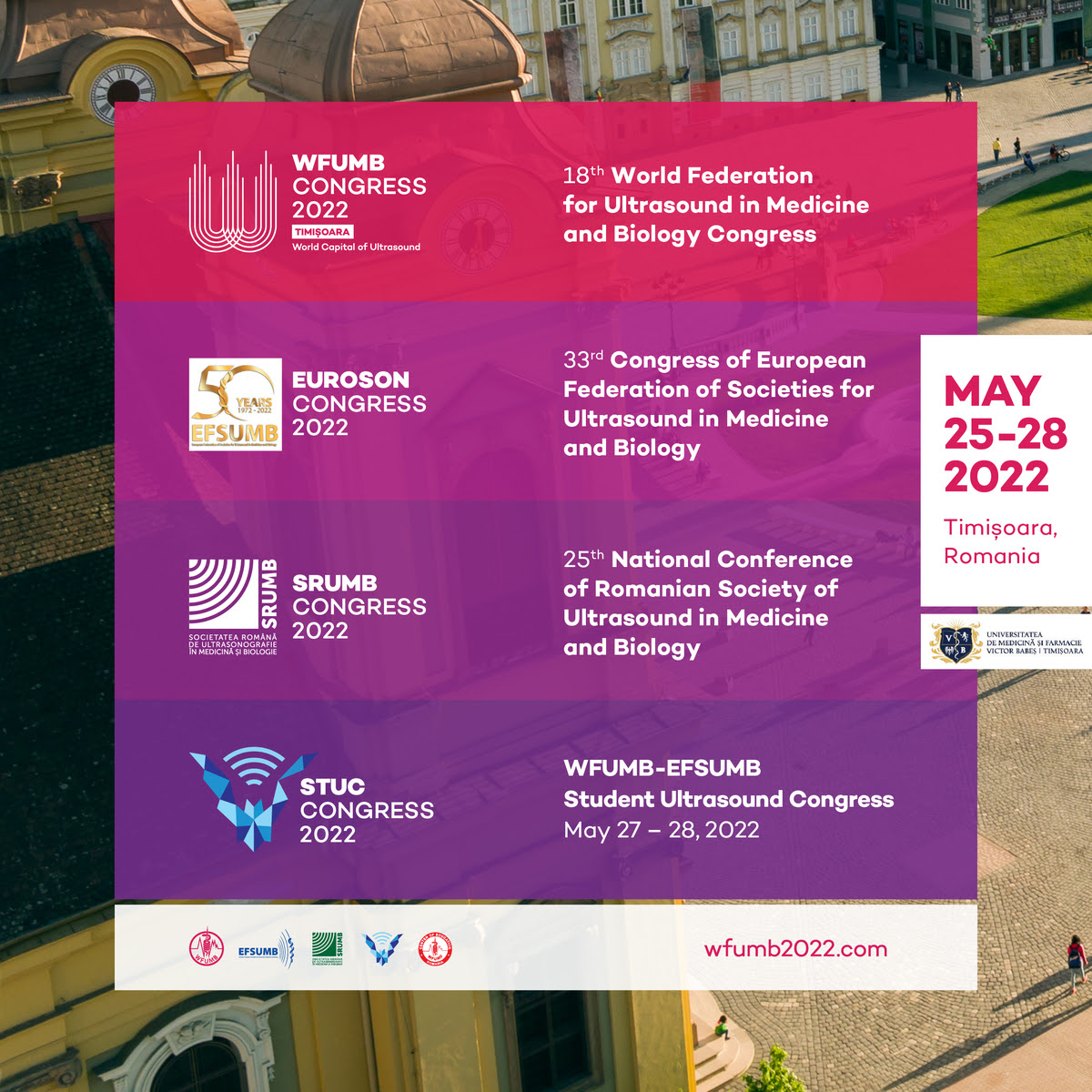 Congres mondial echografie Timisoara, 25-28 Mai 2022