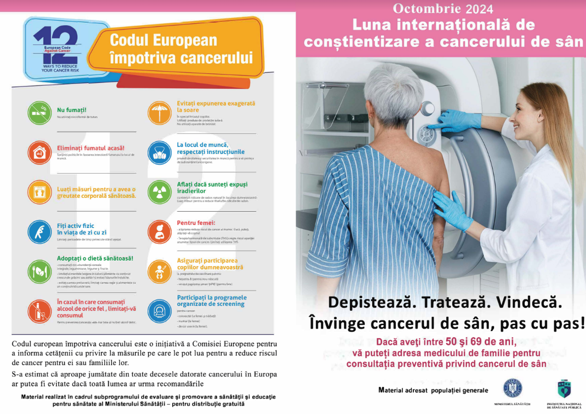 DSP Iasi – Octombrie 2024 – Luna de conştientizare cu privire la cancerul de sân