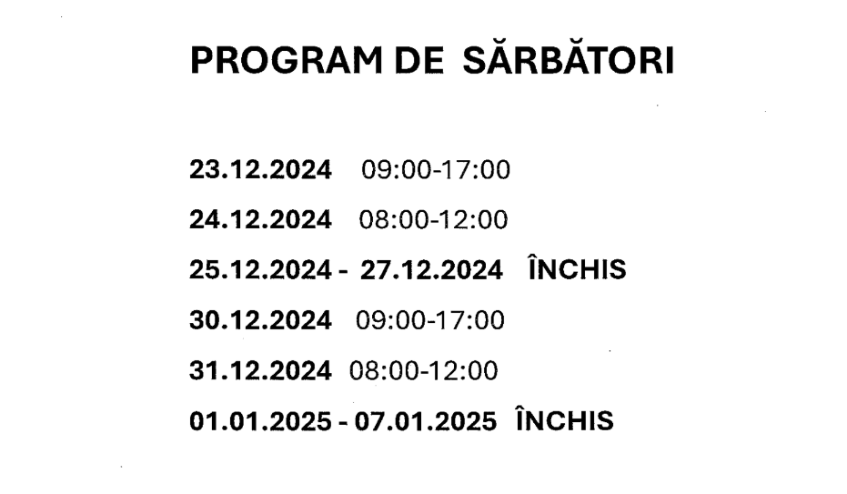 Program sarbatori