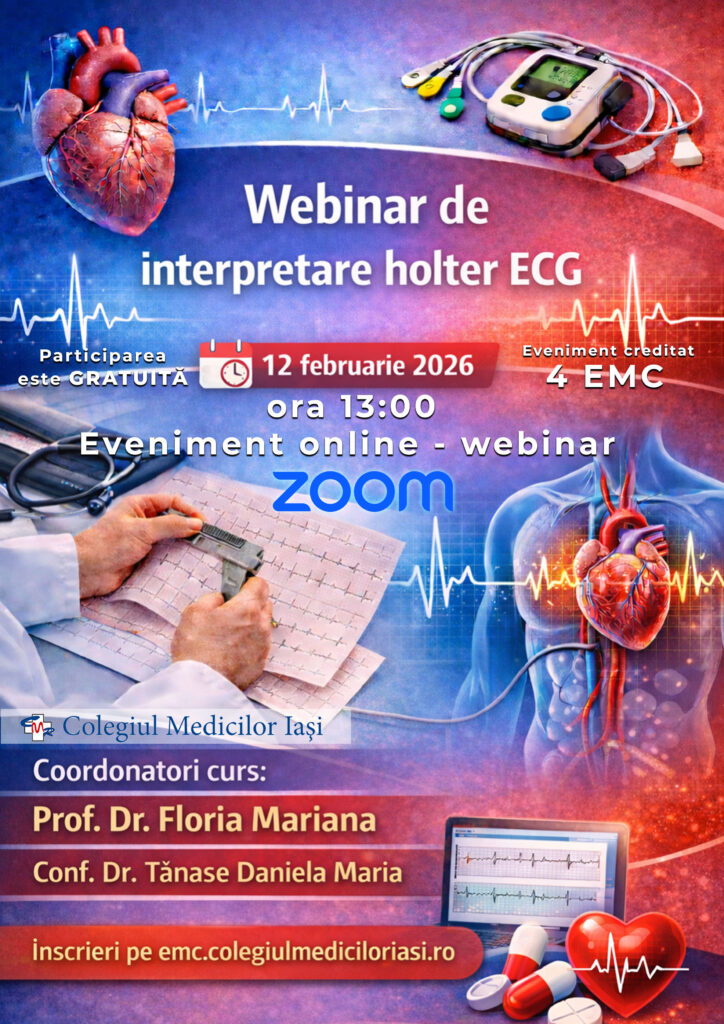 Webinar de interpretare Holter ECG, 12 februarie 2026, integral pe ZOOM